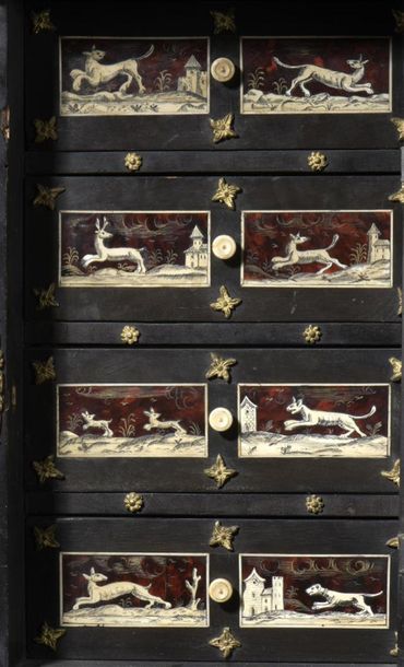 null Cabinet en ébène, Espagne, XVII e siècle
Placage d'écaille et incrustations...