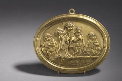 null Le Cortège de Bacchus
Bronze ciselé et doré, vers 1700.
Dans son cadre mouluré.
H....