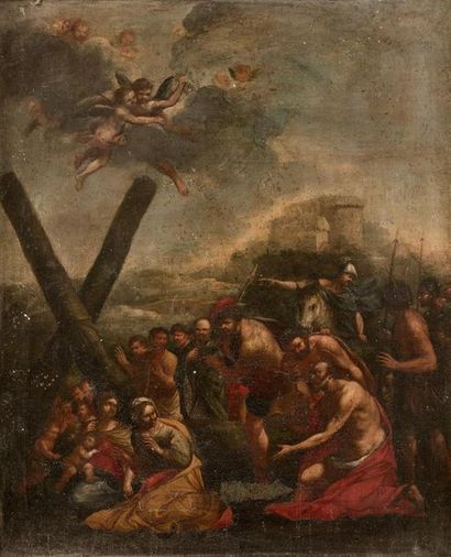 École italienne du XVIIe siècle La crucifixion...
