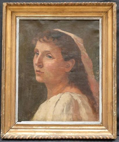 null Attribué à Gustave LASSALLE-BORDES (1814 ou 1815-1886)
Portrait de jeune femme
Sur...