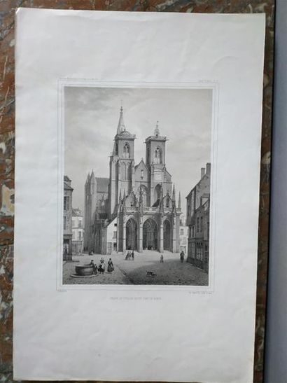 Eugène NESLE (1822 - 1871) Façade de la l'église...