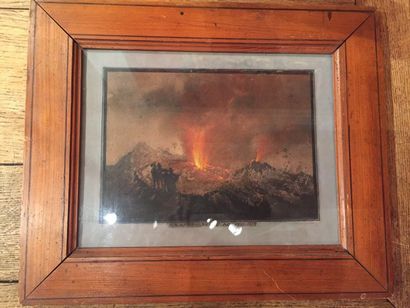 École de Pausillipe , 1838 Volcan en éruption...