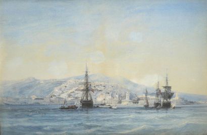 Jules Achille Noël 1815 - 1881 Vue du port...
