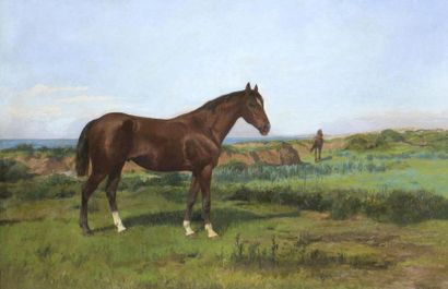 null Charles Clément Quinton (1851-1920)
Cheval dans la prairie
huile sur toile
96...