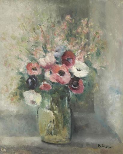 null José Palmeiro 1901 - 1984 
Bouquet aux anémones
huile sur toile signé en bas...