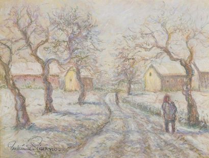 Paul-Émile Pissaro (1884-1972) Chemin bordé...