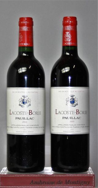 2 bouteilles CHÂTEAU LACOSTE BORIE - 2é vin...