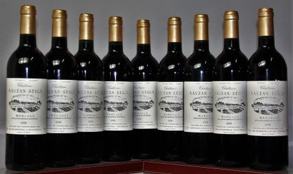 null 9 bouteilles 
CHÂTEAU RAUZAN SÉGLA - 2é GCC Margaux 
1996 
Trois étiquettes...