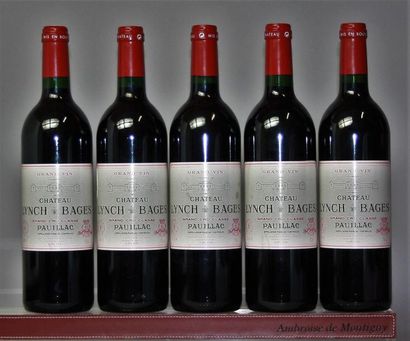 null 5 bouteilles 
CHÂTEAU LYNCH BAGES - 5é GCC Pauillac 
2000 
Trois étiquettes...