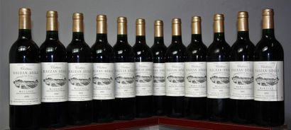 null 12 bouteilles 
CHÂTEAU RAUZAN SÉGLA - 2é GCC Margaux 
1995 
Etiquettes légèrement...