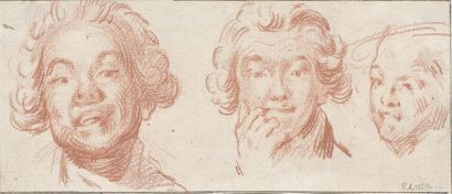  Pierre Alexandre WILLE dit WILLE fils (Paris 1748 - 1821) Trois têtes d'expression...