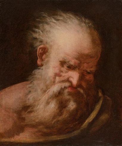  Attribué à Pietro MUTTONI dit Pietro della Vecchia (1605-1678) Tête d'homme barbu...