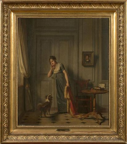 null Martin DRÖLLING (Oberhergheim, 1752 - Paris, 1817)
Jeune fille écoutant à la...