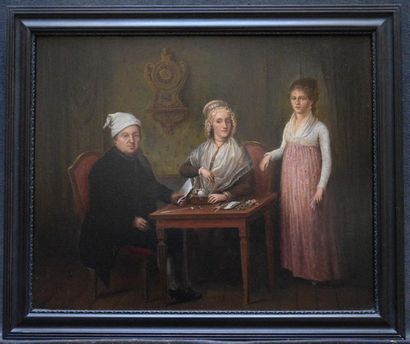  Attribué à Arthur FISCHER (école allemande vers 1800) Portrait de la famille Koch...