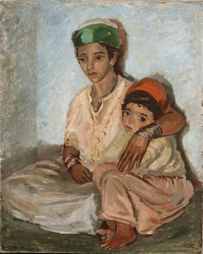 null André HAMBOURG (1909-1999)
Les deux soeurs, Alger villa Abd El Tef, 1934
Huile...