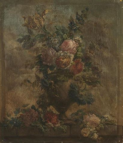null École française du XVIIIe siècle
Bouquet de fleurs
Huile sur toile.
67 x 58...