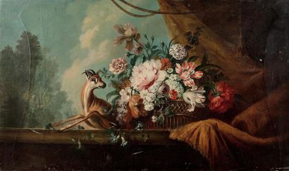 null Jean Marc LADEY (1710-1749)
Nature mortes aux corbeilles de fleurs
Paire de...