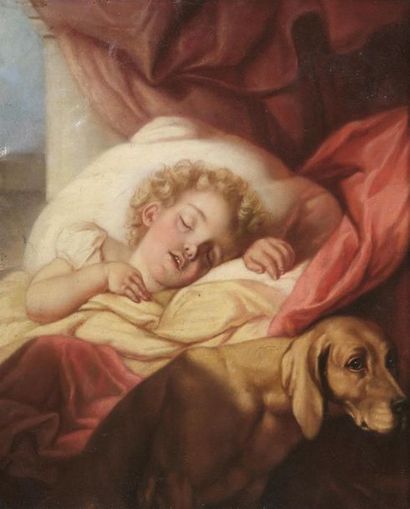 null Emma STERRER
Enfant endormi veillé par un chien
Sur sa toile d'origine
46 x...