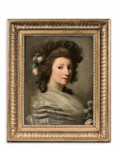null Attribué à Henri Pierre DANLOUX (1753-1809)
Portrait de femme à la coiffure...