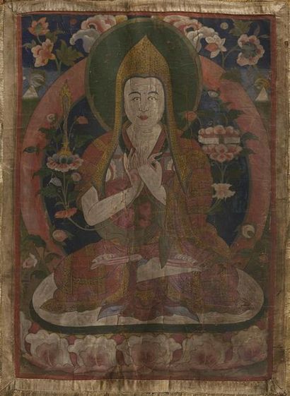 Thangka de Tsongkapa Tibet, Fin du XIXe siècle...
