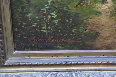 null Adrien ROUSSEAU (1814 - 1851)
Promenade en sous bois et Paysage à l'étang et...