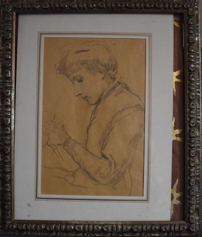 null Albert ANKER (1831 - 1910)
Jeune femme à l'ouvrage
Crayon gras
35 x 23 cm
Provenance:...