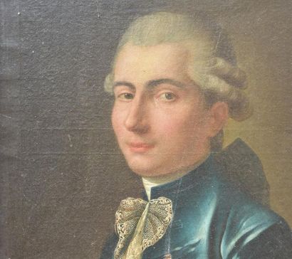 null Ecole française du XVIIIe siècle
Portrait d'homme en buste
Huile sur toile
59...
