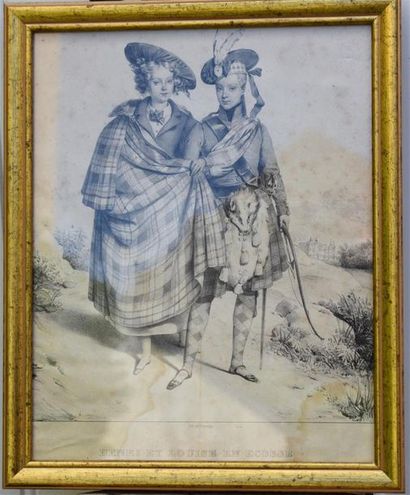null Henri et Louise en Ecosse, gravure royaliste, vers 1830
29,5 x 23 cm (à vue...