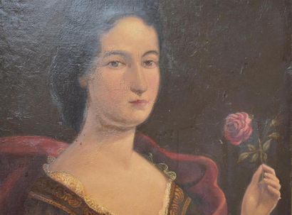 null Dans le goût du XVIIe siècle
Femme à la rose
Huile sur toile
61 x 50 cm
Acc...