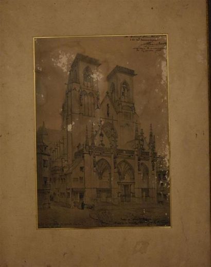 null D'après Victor VIOLLET LE DUC (1848 - 1901)
Eglise Notre-Dame de Semur, porche,...