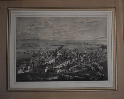 null Gravure représentant un village de l'Est de la France ou de Suisse
21 x 29 ...