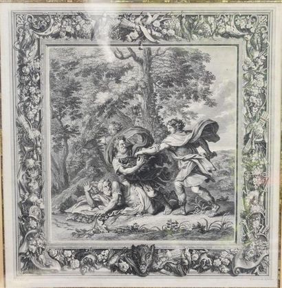 null D'après Charles Le Brun (1619 - 1980)
Deux gravures formant pendant
42 x 42...