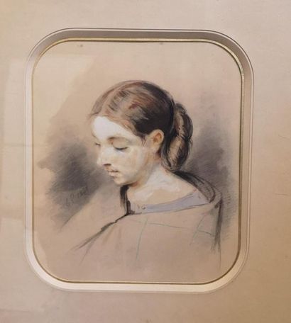null Ecole FRANCAISE du XIXème siècle
Portrait d'une jeune fille
Crayon noir et aquarelle...