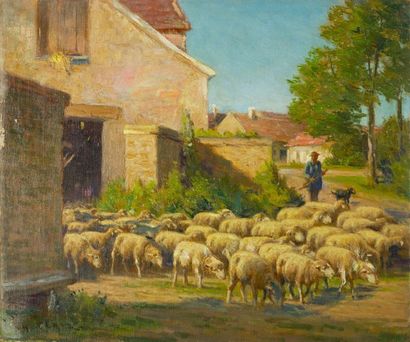null Charles CLAIR (1860-1930)

Le départ du troupeau de mouton

Huile sur toile...