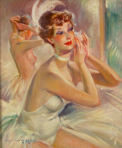 null Eugène LELIEPVRE (1908-2013)

La danseuse au vestiaire

Huile sur toile signée...