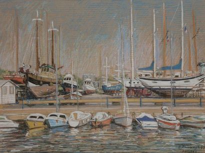 null PRUVOST Pierre (1921-2008)

Antibes, bateaux dans le port, 1979

Pastel.

Signé,...