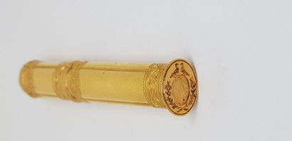 null WAX STUDIO in yellow gold with frieze decoration of posts and fleurette (light...