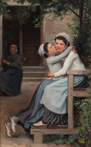 null Eugène FEYEN (1815-1908)

Les Deux soeurs

Huile sur carton.

Signée en bas...