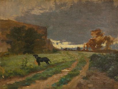 null SAIN Paul (1853-1908)

Paysage au chien

Huile sur toile.

Signée en bas à droite

27...