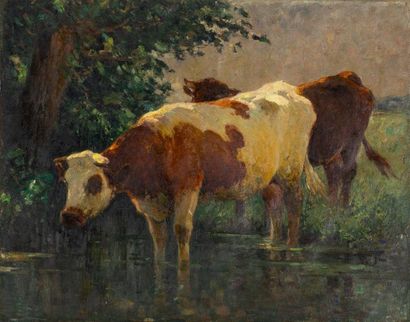 null Ecole fin XIXème siècle

Vaches

Huile sur toile

73 x 92 cm

(Restauration...