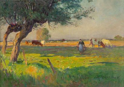 null Charles LEFEVRE (1875-?)

The cowherd

Oil on canvas signed lower right

31...
