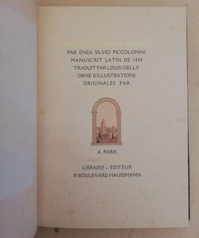 null PICCOLOMINI (Enea Silvio). Histoire de deux amants. Manuscrit latin de 1444...