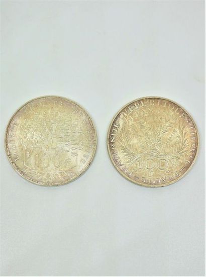 null Deux pièces de 100 Francs Argent : 1983 et 1984 (CORBIN)

(Vente sur désignation....