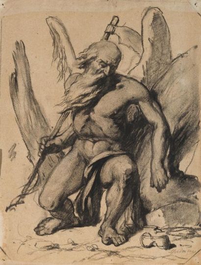 null QUINSAC
(Active in the 19th century)
Allegory of Time
Black pencil on beige...