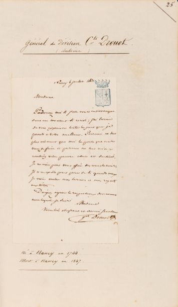 null Maréchaux et généraux d'Empire
Ensemble de 5 documents.
- LS. Maréchal Duc de...