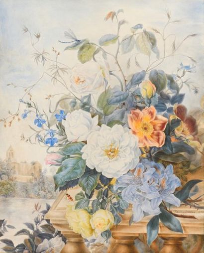 null Fanny BURAT
(Blois 1838 - ? 1910)
Bouque of flowers with water lilies
Bouquet...
