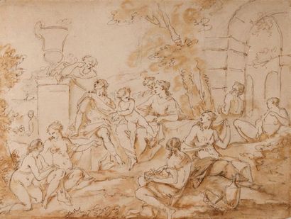 null 18th century FRENCH school, surrounded by Charles NATOIRE
Mythological scene
Pen...