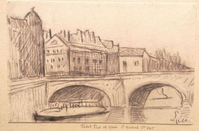 null Ecole FRANCAISE vers 1900
Le Pont Louis - Philippe à Paris
Le Petit pont et...