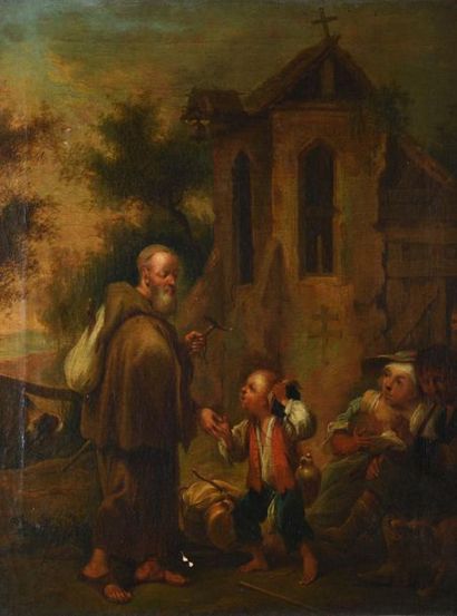 null Christian Wilhelm Ernst DIETRICH
(1712 - 1774)
Un pèlerin rendant visite à une...
