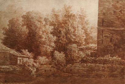 null 18th century FRENCH school
Landscape with pergola and large trees
Blood and...